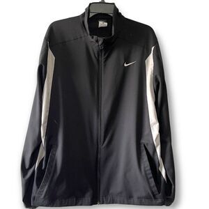 Nike Black and Gray  Windbreaker Shell Jacket Full Zip Unisex Long Sleeve, XL
